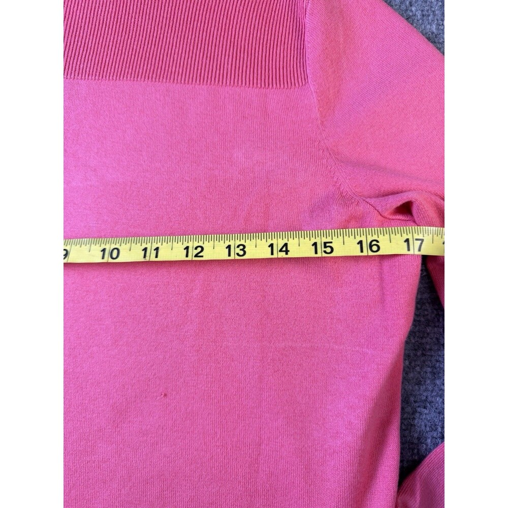Talbots Womens S Hot Pink Turtleneck Sweater Cotton Blend Ribbed Preppy - Picture 5 of 11